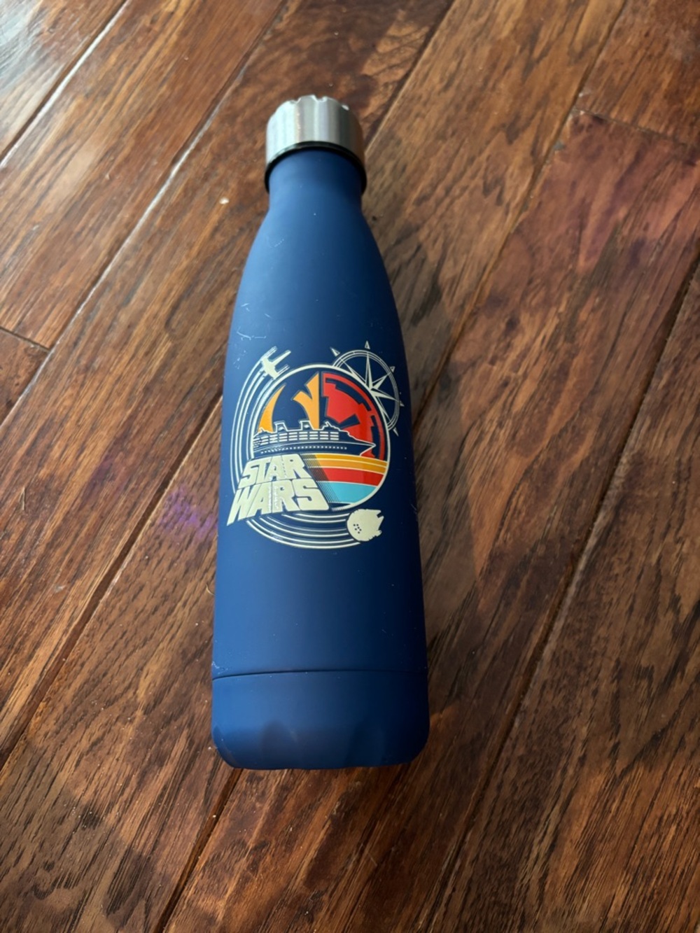 Disney Cruise Water Bottle Star Wars Stainless Steel Navy Blue Metal